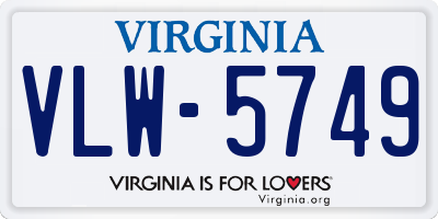 VA license plate VLW5749