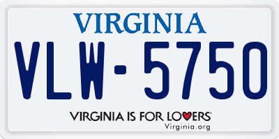 VA license plate VLW5750