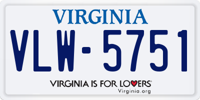 VA license plate VLW5751