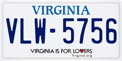 VA license plate VLW5756