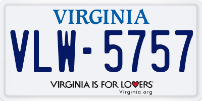 VA license plate VLW5757