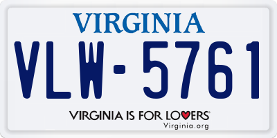 VA license plate VLW5761