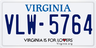 VA license plate VLW5764