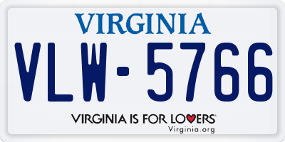 VA license plate VLW5766