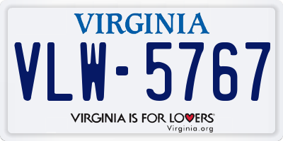 VA license plate VLW5767