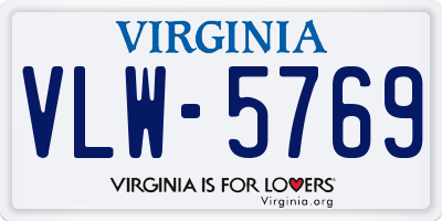 VA license plate VLW5769