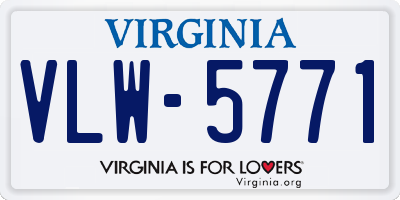 VA license plate VLW5771