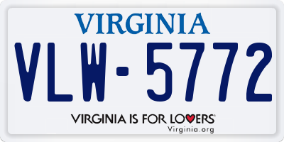 VA license plate VLW5772