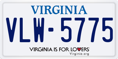 VA license plate VLW5775