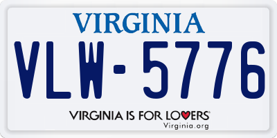 VA license plate VLW5776