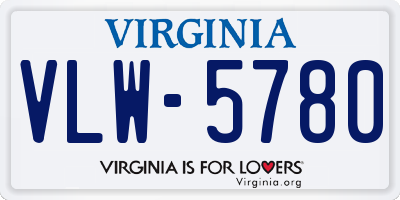 VA license plate VLW5780