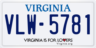 VA license plate VLW5781