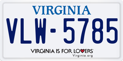 VA license plate VLW5785