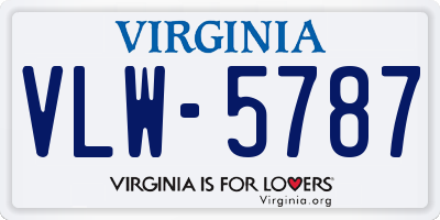 VA license plate VLW5787