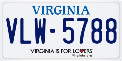 VA license plate VLW5788