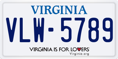 VA license plate VLW5789