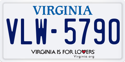 VA license plate VLW5790