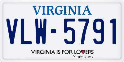 VA license plate VLW5791