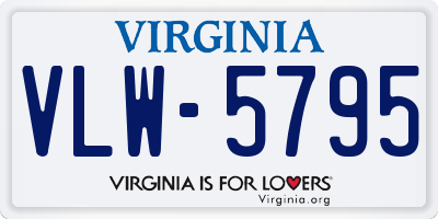 VA license plate VLW5795