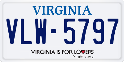 VA license plate VLW5797