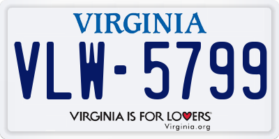 VA license plate VLW5799