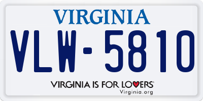 VA license plate VLW5810