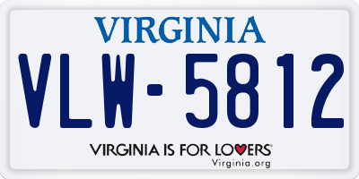 VA license plate VLW5812