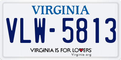 VA license plate VLW5813