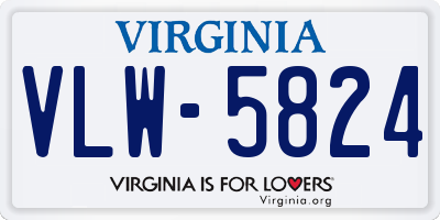 VA license plate VLW5824