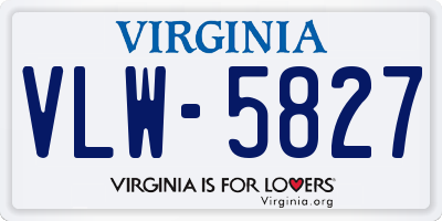 VA license plate VLW5827