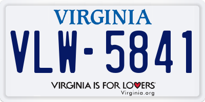 VA license plate VLW5841