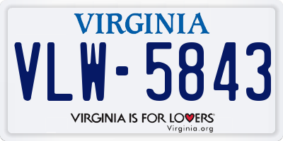 VA license plate VLW5843