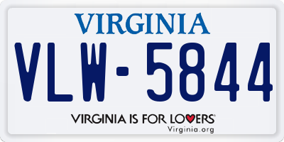 VA license plate VLW5844