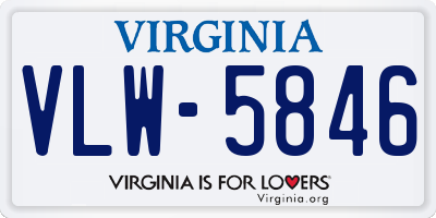 VA license plate VLW5846