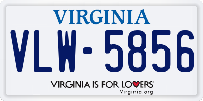 VA license plate VLW5856