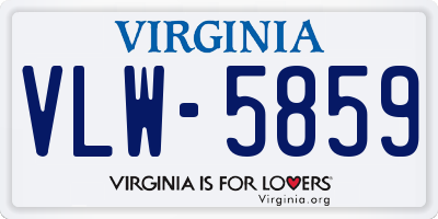 VA license plate VLW5859