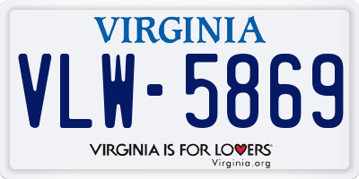 VA license plate VLW5869