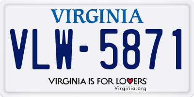 VA license plate VLW5871