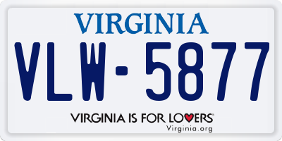 VA license plate VLW5877