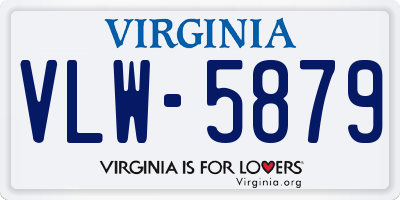 VA license plate VLW5879