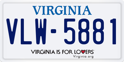 VA license plate VLW5881