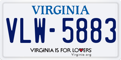 VA license plate VLW5883