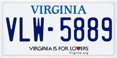 VA license plate VLW5889