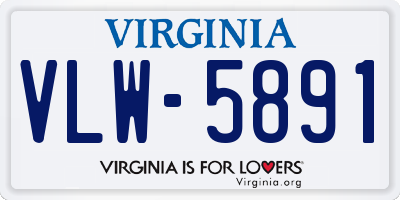 VA license plate VLW5891