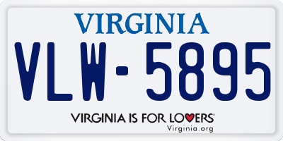 VA license plate VLW5895