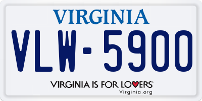 VA license plate VLW5900