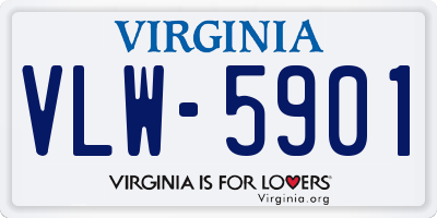 VA license plate VLW5901