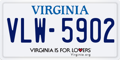 VA license plate VLW5902