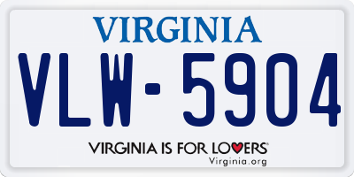 VA license plate VLW5904