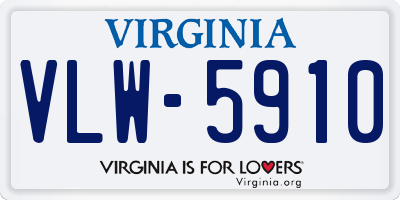 VA license plate VLW5910